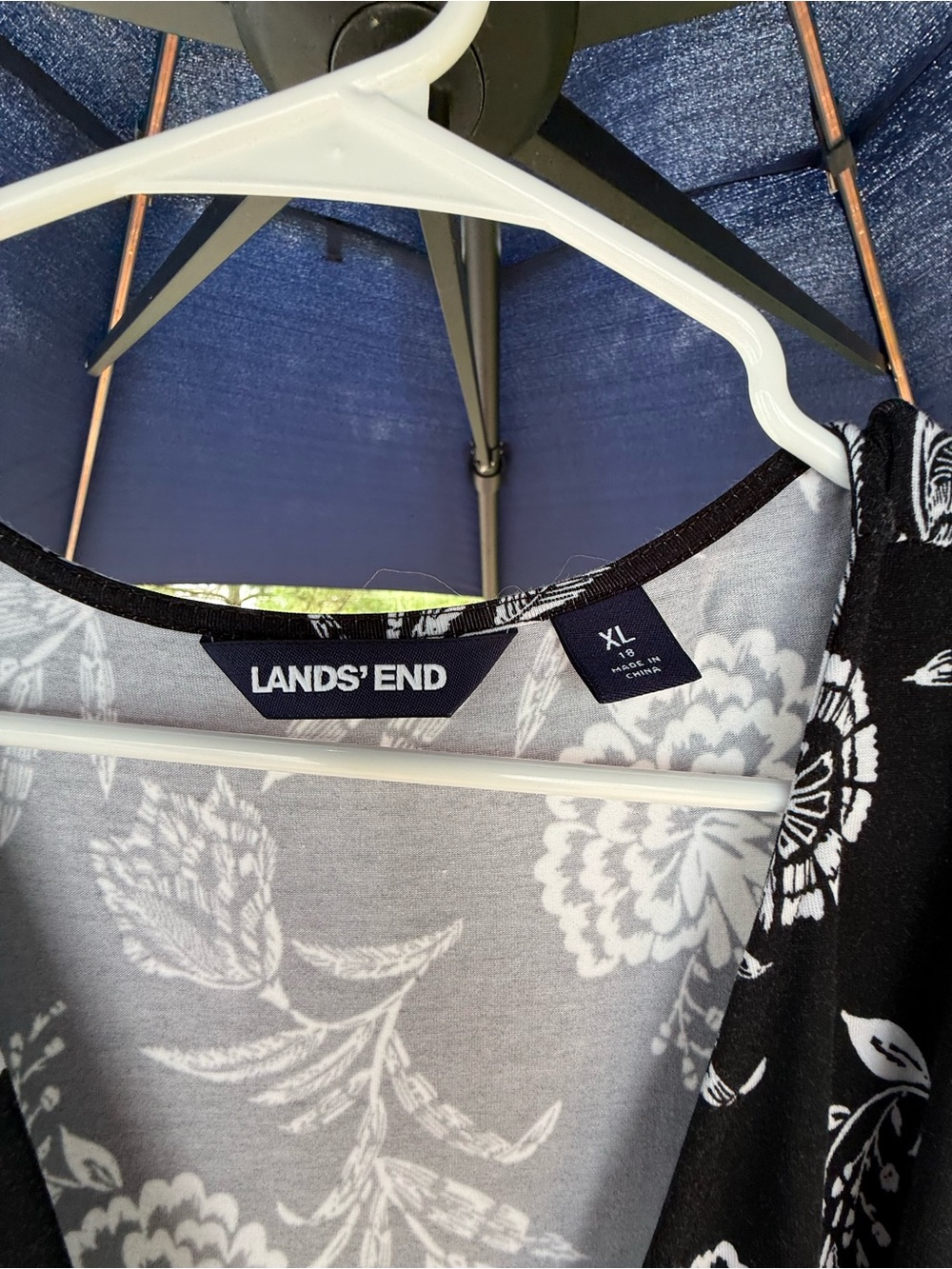 Lands' End Black Floral Wrap Midi Dress - Picture 3 of 5